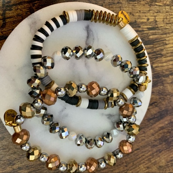 Erimish set of three new bracelets black and gold - Picture 5 of 8